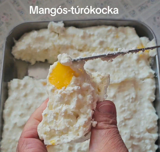 🥭 Mangós túrókocka – a nyár legfrissítőbb diétás desszertje!
