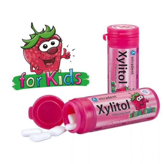 Xylitol Erdbeer-Kaugummi für Kinder 30 Stück